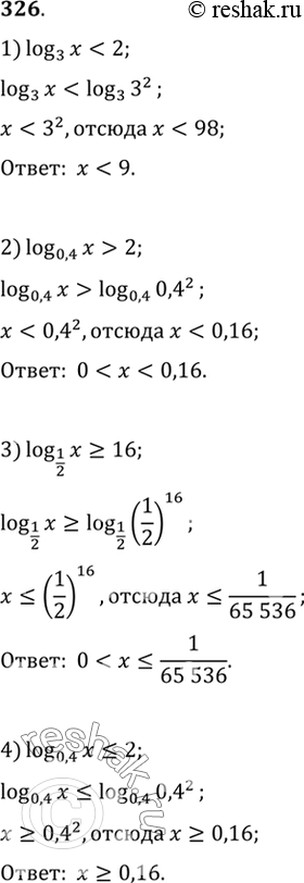 Изображение Упр.326 ГДЗ Алимов 10-11 класс