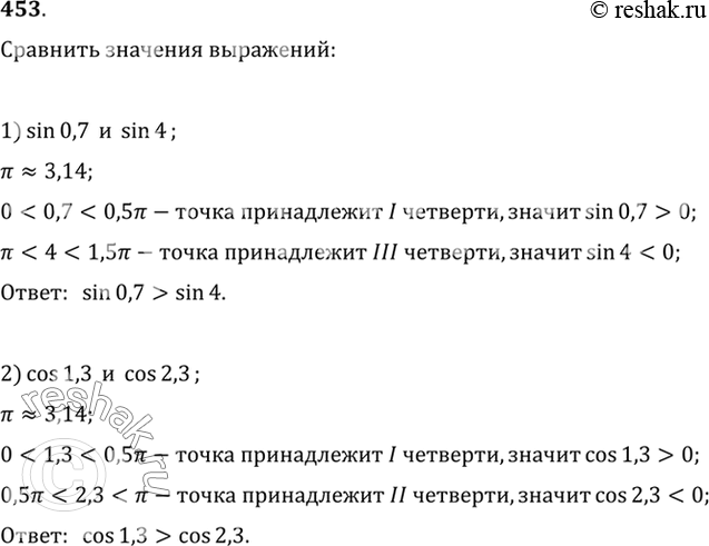 Изображение Упр.453 ГДЗ Алимов 10-11 класс